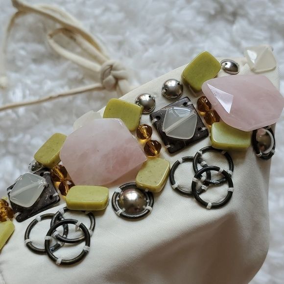 Vintage Victoria’s Secret Stone embellishment jeweled triangle bikini top S - Picture 2 of 9